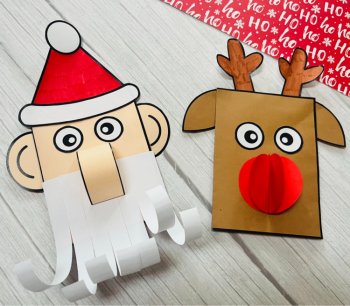 Build a Puppet Christmas Craft, Santa, Reindeer, Elf, Snowman, Penguin, image 4