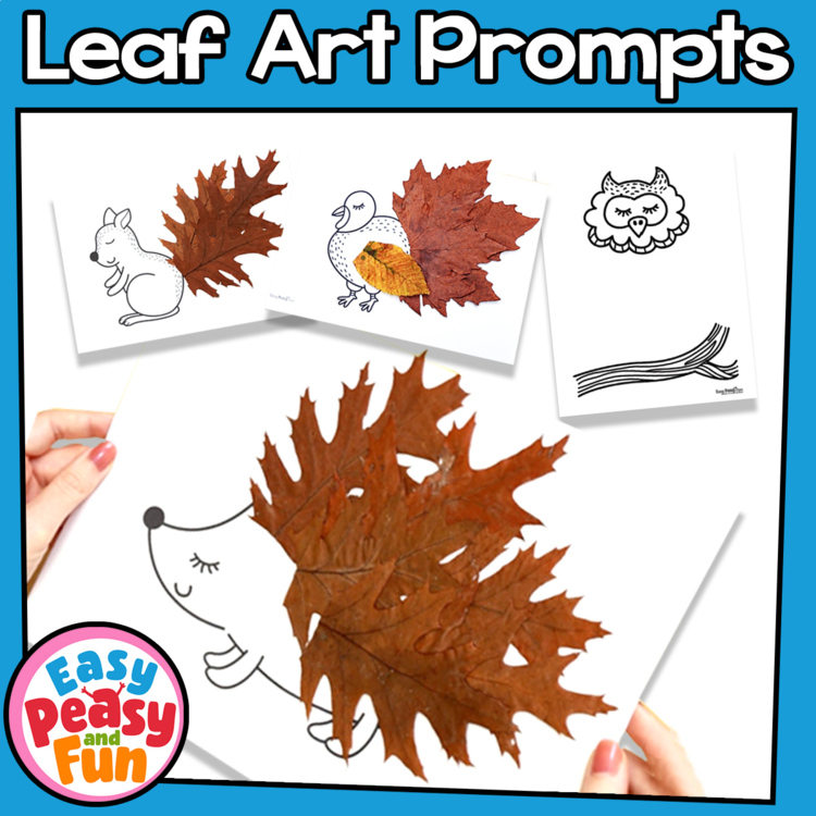 Fall Leaf Art With Printable Prompts, Forest Animals Crafts