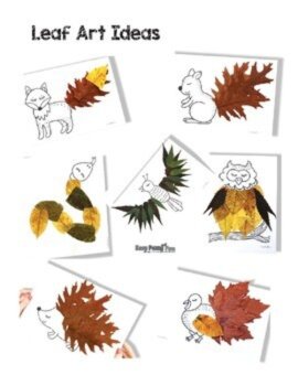 Fall Leaf Art With Printable Prompts, Forest Animals Crafts, image 2
