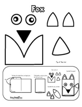 Build a Puppet Forest Animals Craft, Fox, Bear, Deer, Racoon Fall Crafts, image 2