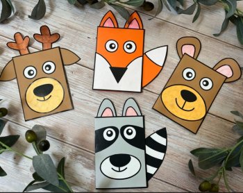 Build a Puppet Forest Animals Craft, Fox, Bear, Deer, Racoon Fall Crafts, image 4