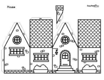 3D Printable Paper Houses Template Craft Activity, image 2