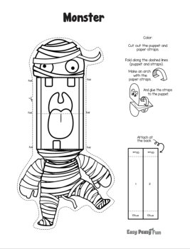 Mini Puppets Halloween Crafts, Printable Halloween Puppets, image 2