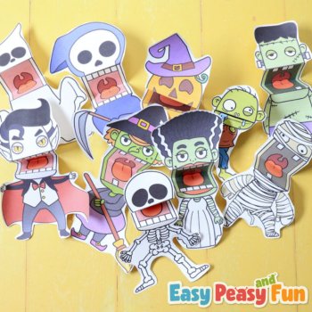 Mini Puppets Halloween Crafts, Printable Halloween Puppets, image 3