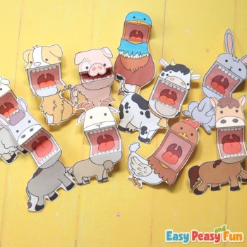 Mini Puppets Farm Animal Crafts, Printable Puppets and Writing Papers, image 2