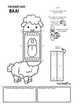 Mini Puppets Farm Animal Crafts, Printable Puppets and Writing Papers, image 3