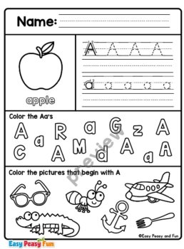 Beginning Sound Alphabet Worksheets, Trace, Letter of the Week, Review, image 4