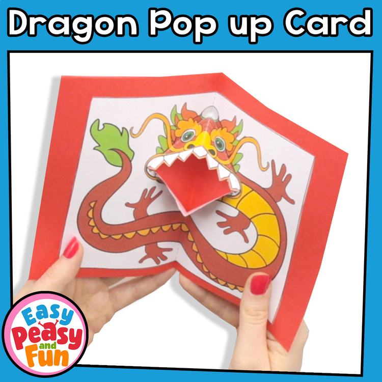 Chinese Dragon Pop up Card, Lunar and Chinese New Year Craft