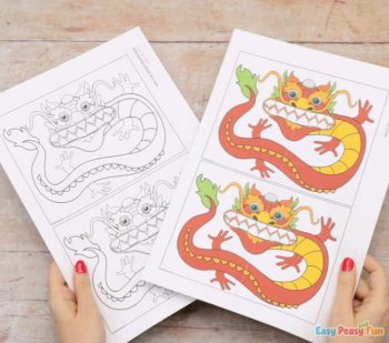Chinese Dragon Pop up Card, Lunar and Chinese New Year Craft, image 2