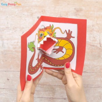 Chinese Dragon Pop up Card, Lunar and Chinese New Year Craft, image 4