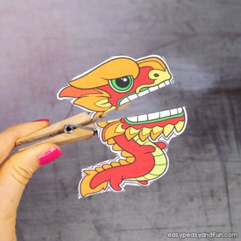Chinese Dragon Clothespin Puppets, Lunar & Chinese New Year Craft, image 2