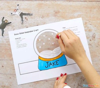 Snow globe Photo Craft Template Keepsake Student Christmas Gifts to Parents, image 3