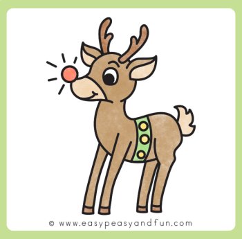 How to Draw a Christmas Reindeer Directed Drawing Step by Step Tutorial, image 2