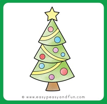 How to Draw a Christmas Tree Directed Drawing Step by Step Tutorial, image 2
