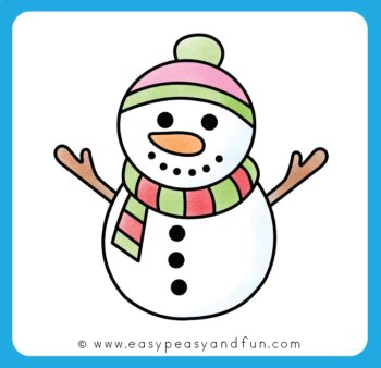 How to Draw a Snowman Directed Drawing Step by Step Tutorial Winter, image 2