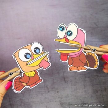 Turkey Thanksgiving Crafts Bundle, November Printable Craftivity Templates, image 2