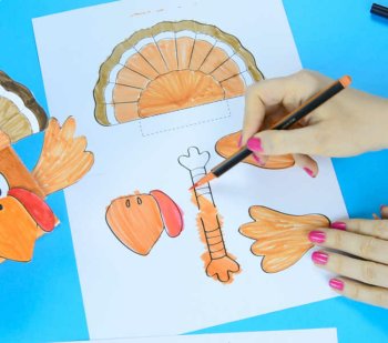 Printable Turkey Puppet Craftivity Template - Thanksgiving Craft Template, image 4