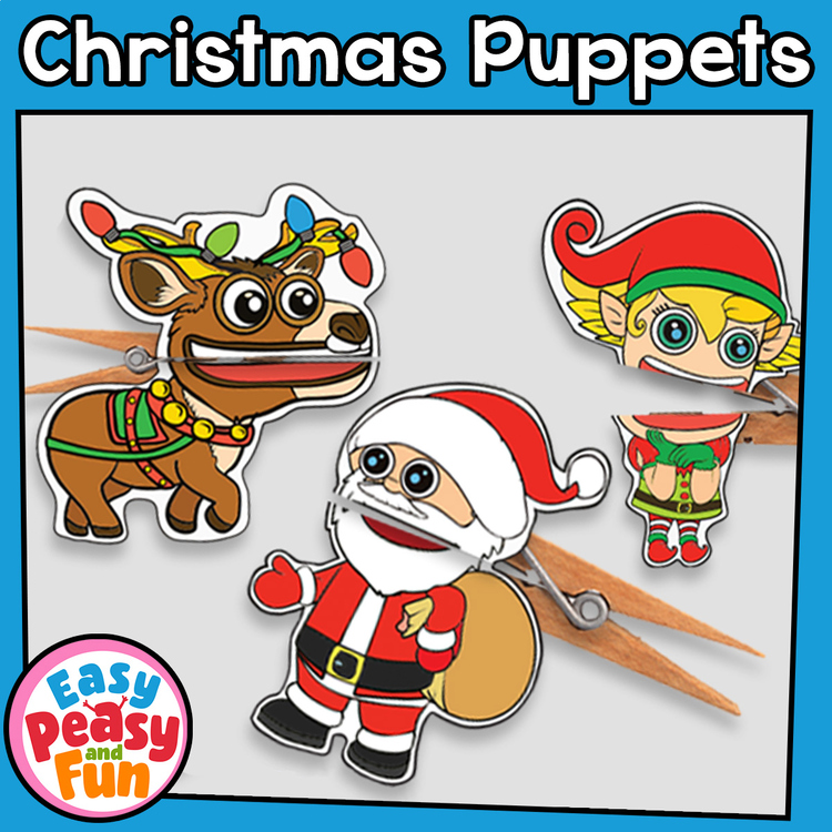 Christmas Craft Christmas Clothespin Puppets Craftivity, Santa Claus and More
