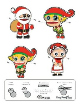 Christmas Craft Christmas Clothespin Puppets Craftivity, Santa Claus and More, image 2