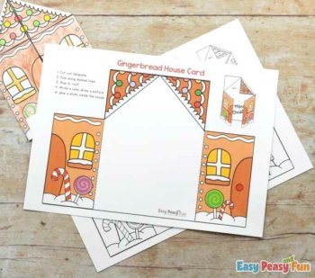 Christmas All About Me & My Family Craft Template, Paper Gingerbread House Card, image 2