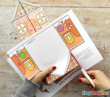 Christmas All About Me & My Family Craft Template, Paper Gingerbread House Card, image 3