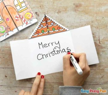 Christmas All About Me & My Family Craft Template, Paper Gingerbread House Card, image 4