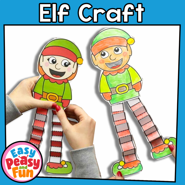 Elf Christmas Craft, Printable Christmas Bulletin Board Decoration Craftivity