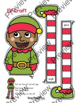 Elf Christmas Craft, Printable Christmas Bulletin Board Decoration Craftivity, image 3