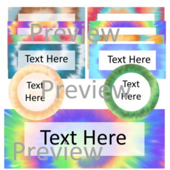 Editable Tie Dye Name Tags , image 2