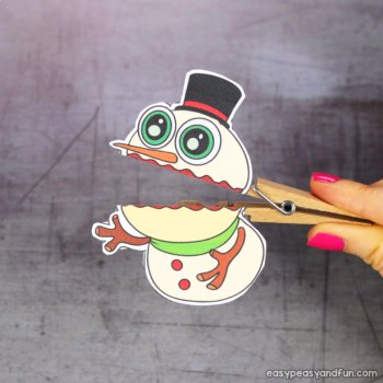 Snowman Craft Snowman Clothespin Puppets Winter Craftivity, image 2