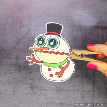 Snowman Craft Snowman Clothespin Puppets Winter Craftivity, image 3