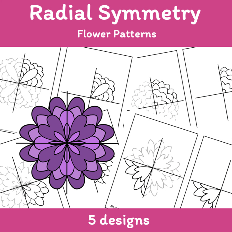 Radial Flower Tracing Coloring Symmetry 