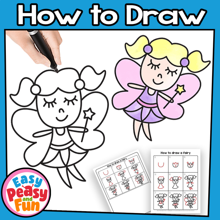How to Draw a Fairy Directed Drawing Step by Step Tutorial