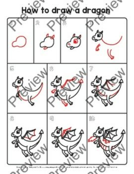 How to Draw a Dragon Directed Drawing Step by Step Tutorial, image 2