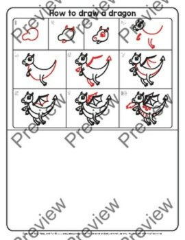 How to Draw a Dragon Directed Drawing Step by Step Tutorial, image 3