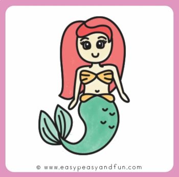 How to Draw a Mermaid Directed Drawing Step by Step Tutorial, image 4