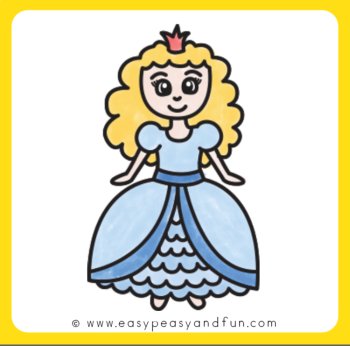 How to Draw a Princess Directed Drawing Step by Step Tutorial, image 4