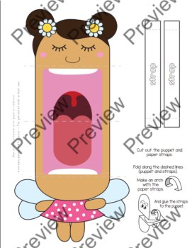 Fairy Craft Hand Puppet Template, image 2