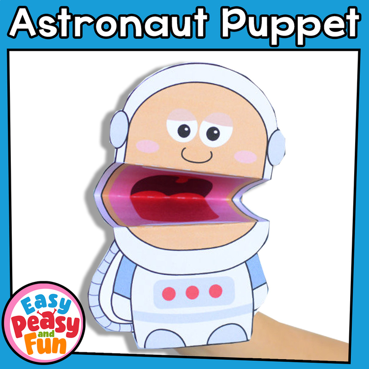 Astronaut Craft Hand Puppet Printable Template, Letter A Craft