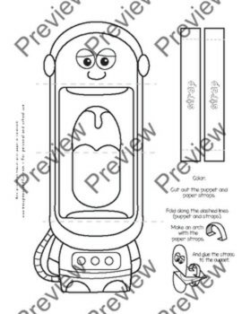 Astronaut Craft Hand Puppet Printable Template, Letter A Craft, image 2