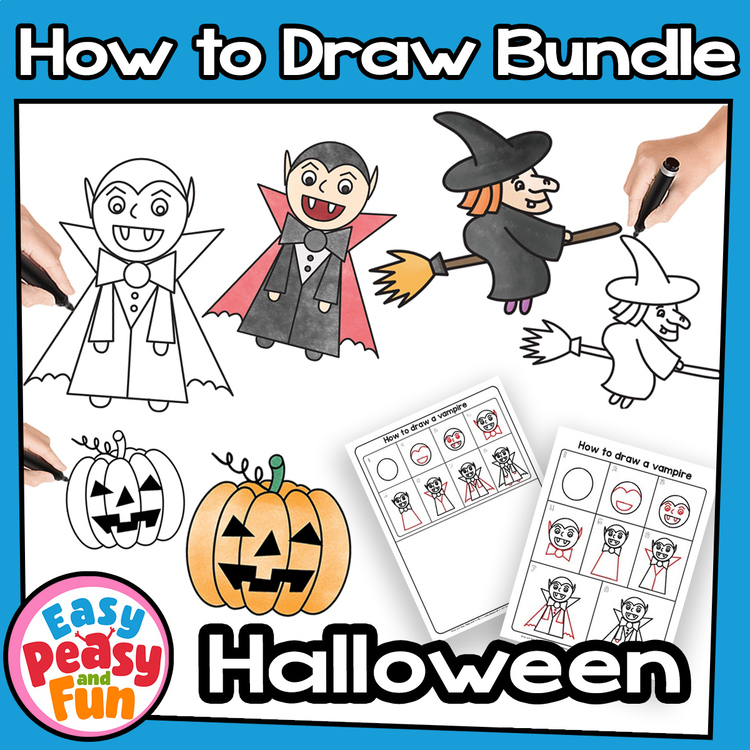 Halloween Directed Drawing Bundle | Step by Step How to Draw Tutorials