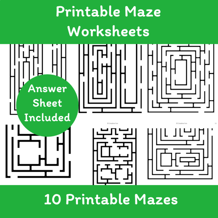 Printable Maze Puzzle Worksheets