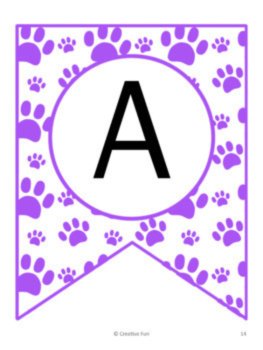 Editable Paw Print themed Classroom Bulletin Board Banners, image 3