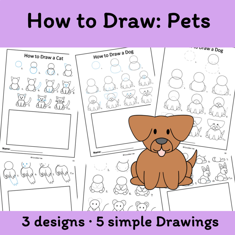 How to Draw Pets | Step-by-Step Drawing Activities