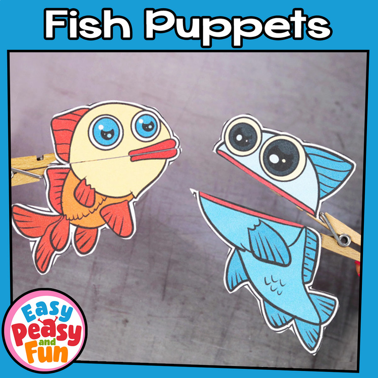 Fish Craft | Fish Clothespin Puppets | Ocean Animals Crafts