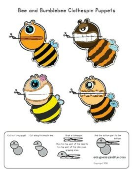 Bug Craft | Clothespin Puppets | Ladybug, Bee, Caterpillar, Butterfly | Insects, image 2
