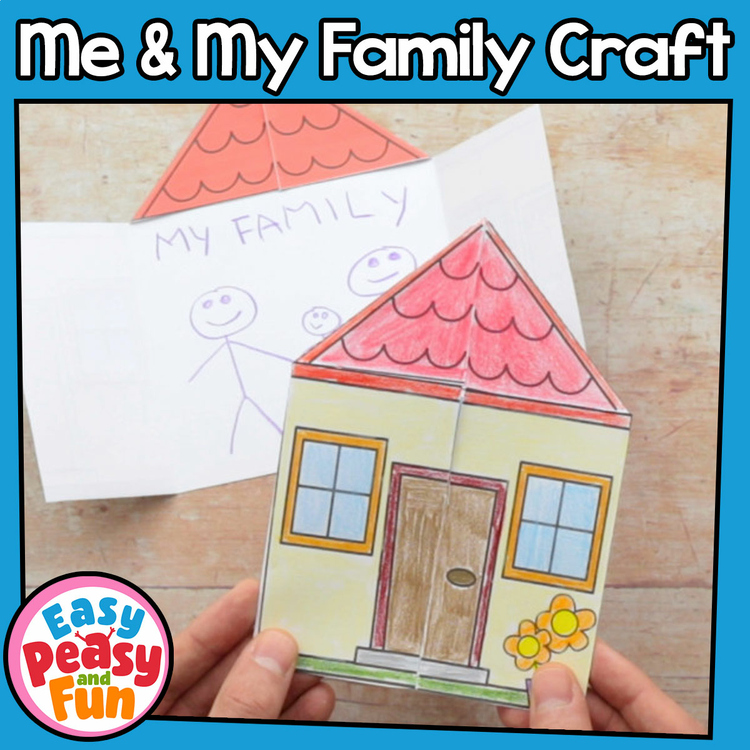 All About Me & My Family Craft Template, Paper House Craft