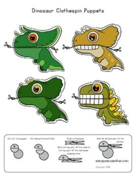 Dinosaur Craft | Clothespin Puppets, image 2