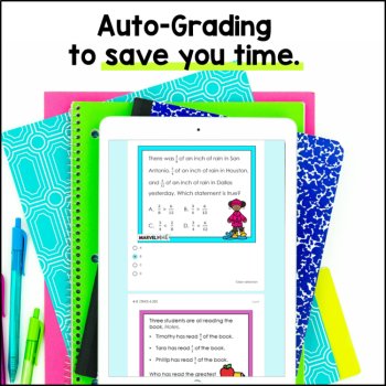 Fraction Task Cards - 4th Grade Fractions TEKS - Online STAAR Review, image 3