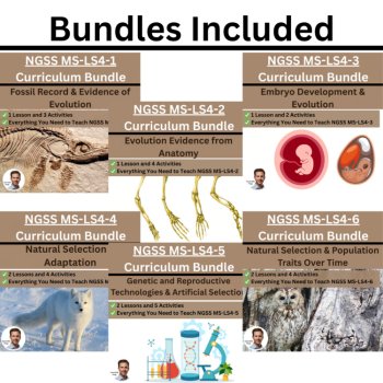 MS-LS4 - Biological Evolution: Unity and Diversity BUNDLE | Fossil Record, Adapt, image 2